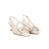 Donna BRUGLIA MILANO | Bruglia Milano 8826 Slingback Morsetto Woman Leone Shoes Frosinone Panna