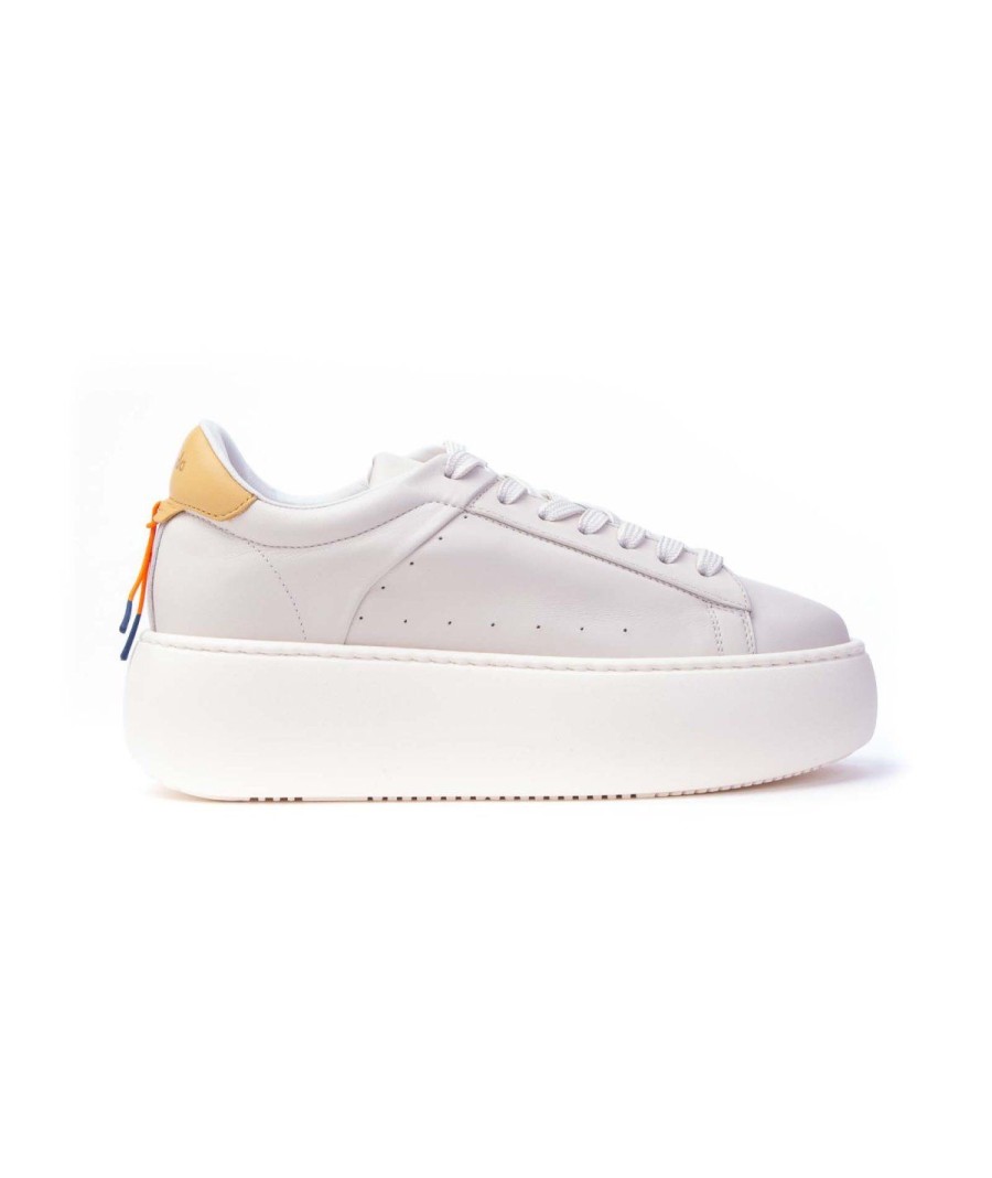 Donna BARRACUDA | Barracuda 1261 Bolla Scarpe Donna Sneakers Leone Shoes Bianco/Giallo