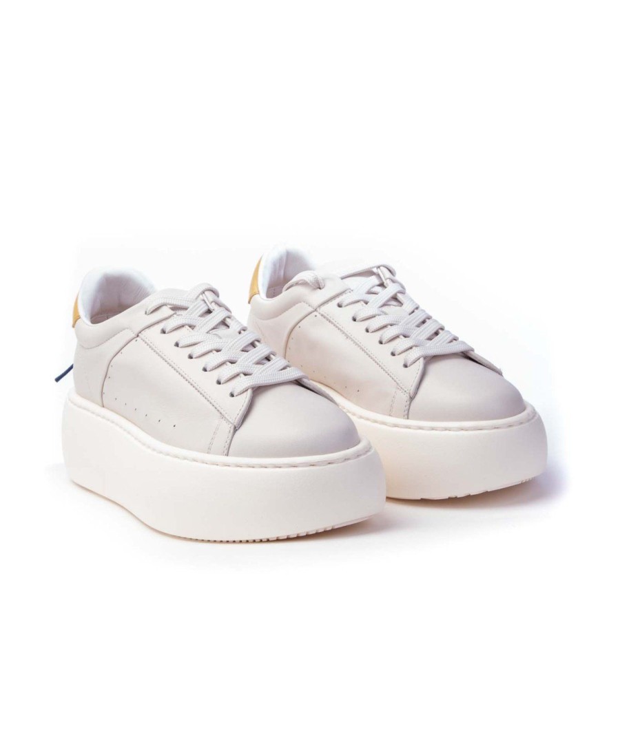 Donna BARRACUDA | Barracuda 1261 Bolla Scarpe Donna Sneakers Leone Shoes Bianco/Giallo