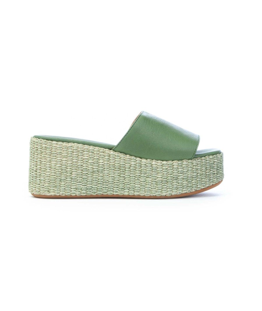 Donna CIVICO 14 | Civico14 750 Ciabatta Zeppa Raffia Menta