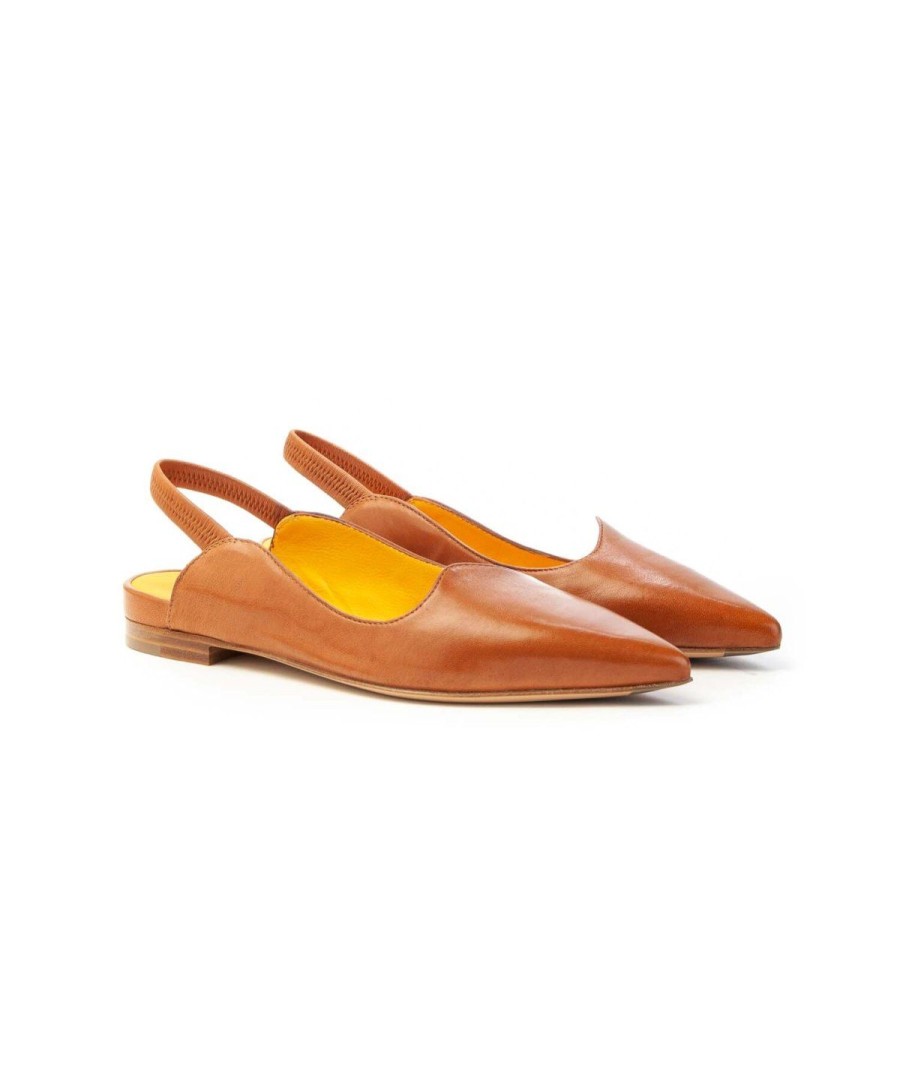 Donna MARA BINI | Mara Bini G705 Wave Slingback Nappa Leone Shoes Frosinone Caramel