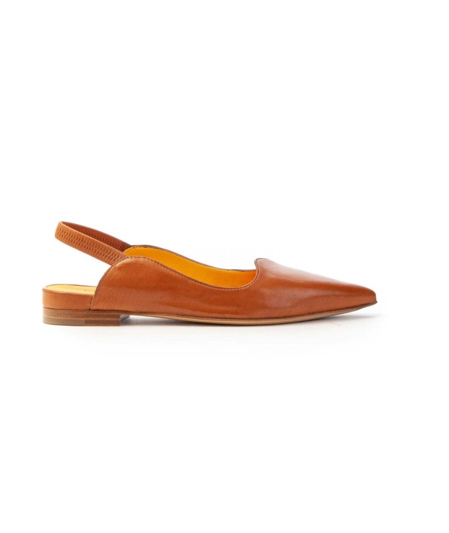 Donna MARA BINI | Mara Bini G705 Wave Slingback Nappa Leone Shoes Frosinone Caramel