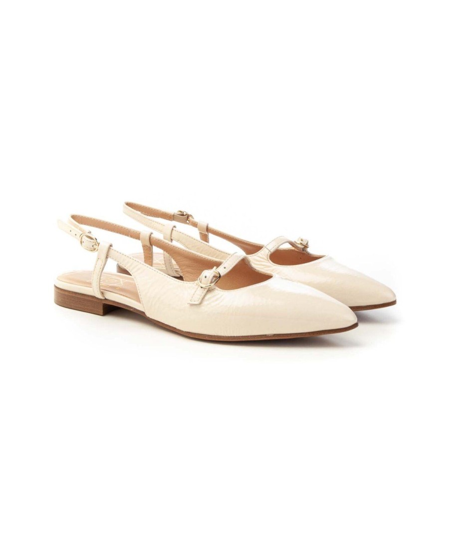 Donna FRANCO RUSSO | Franco Russo 1404S Slingback Tacco 10 Donna Leone Shoes Frosinone Milk