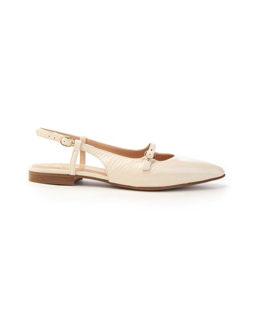 Donna FRANCO RUSSO | Franco Russo 1404S Slingback Tacco 10 Donna Leone Shoes Frosinone Milk