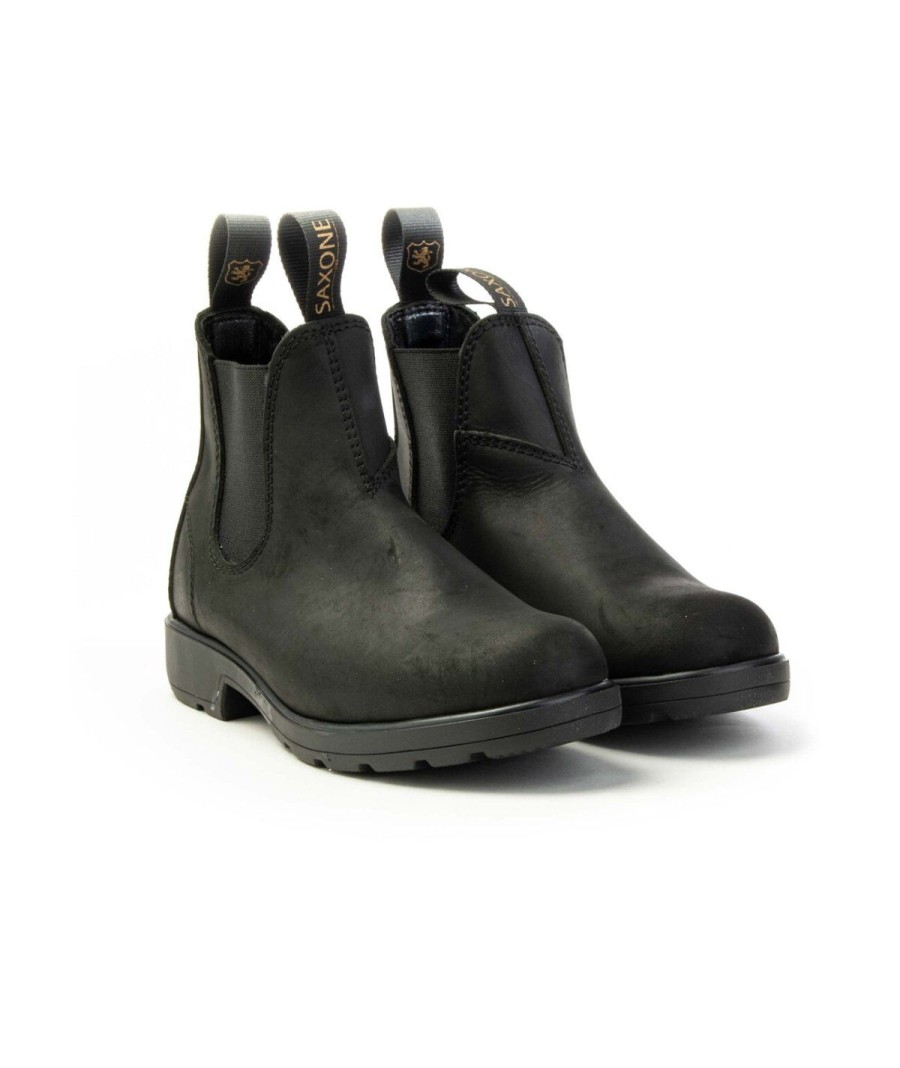 Unisex SAXONE | Saxone Upland Chelsea Boot Man Woman Nero/Nero