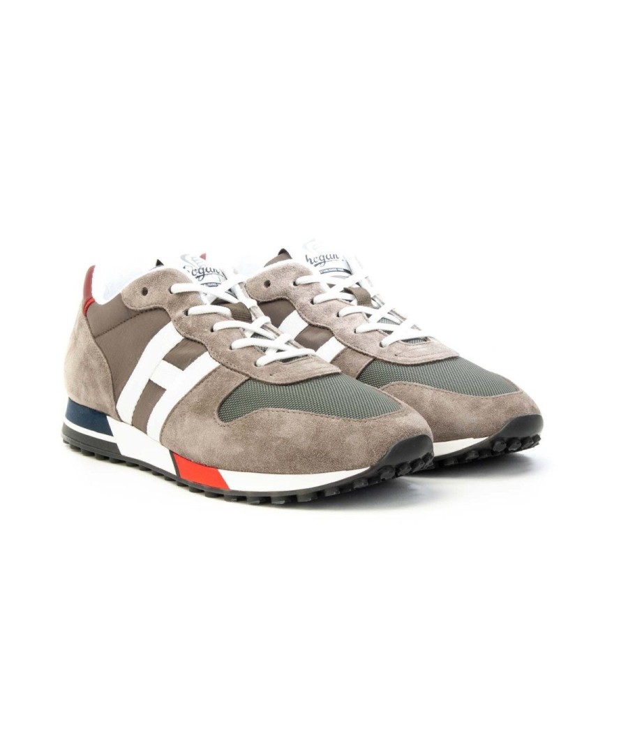 Uomo HOGAN | Sneakers Hogan H383 Grigio Bordeaux Bianco Grigio/Bordo`