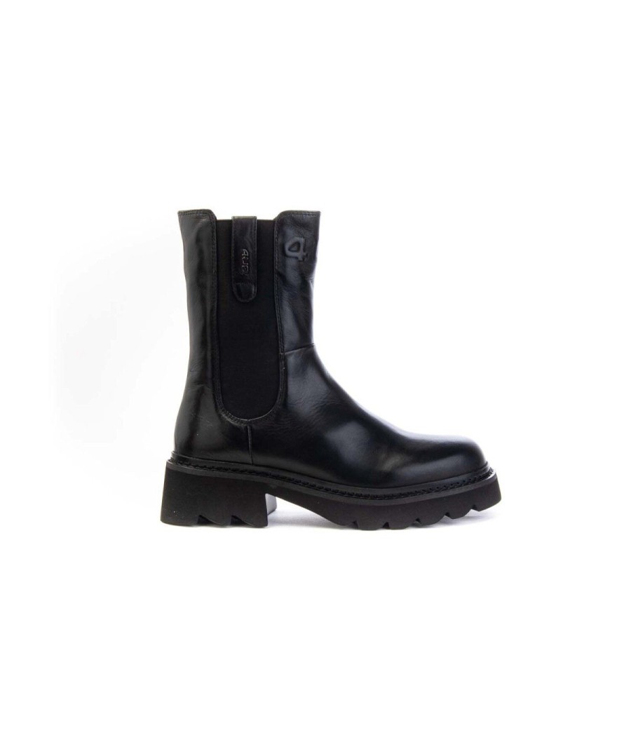 Donna PACIOTTI 4US | Paciotti 4Us Street E001 Tronchetto Beatles Woman Leone Shoes Frosinon Nero