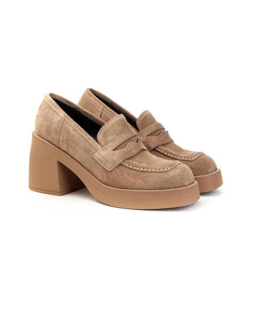 Donna BALIE | Balie` 743 Mocassino Suede Platform Donna Leone Shoes Frosinone Cocco