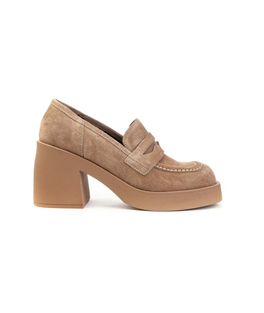 Donna BALIE | Balie` 743 Mocassino Suede Platform Donna Leone Shoes Frosinone Cocco