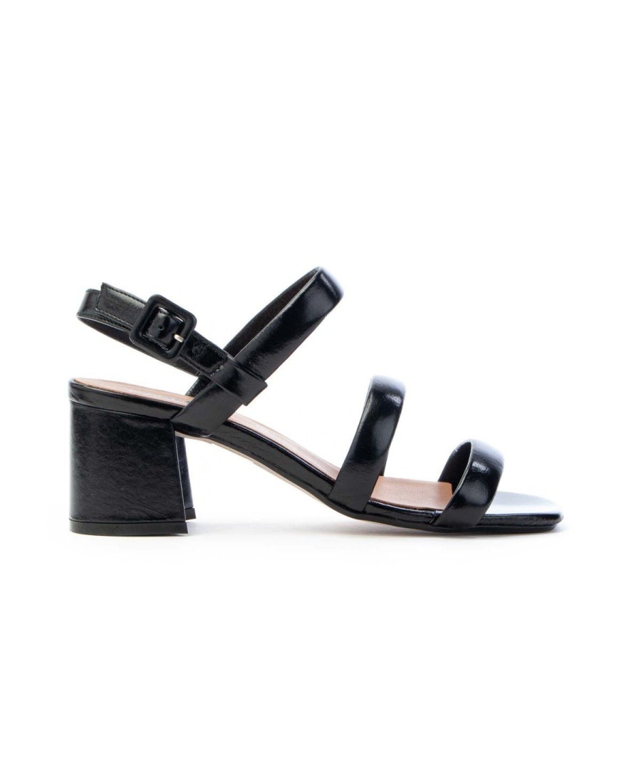 Donna CARMENS | Carmens 49088 Sandalo Tania Embos Listellileone Shoes Nero