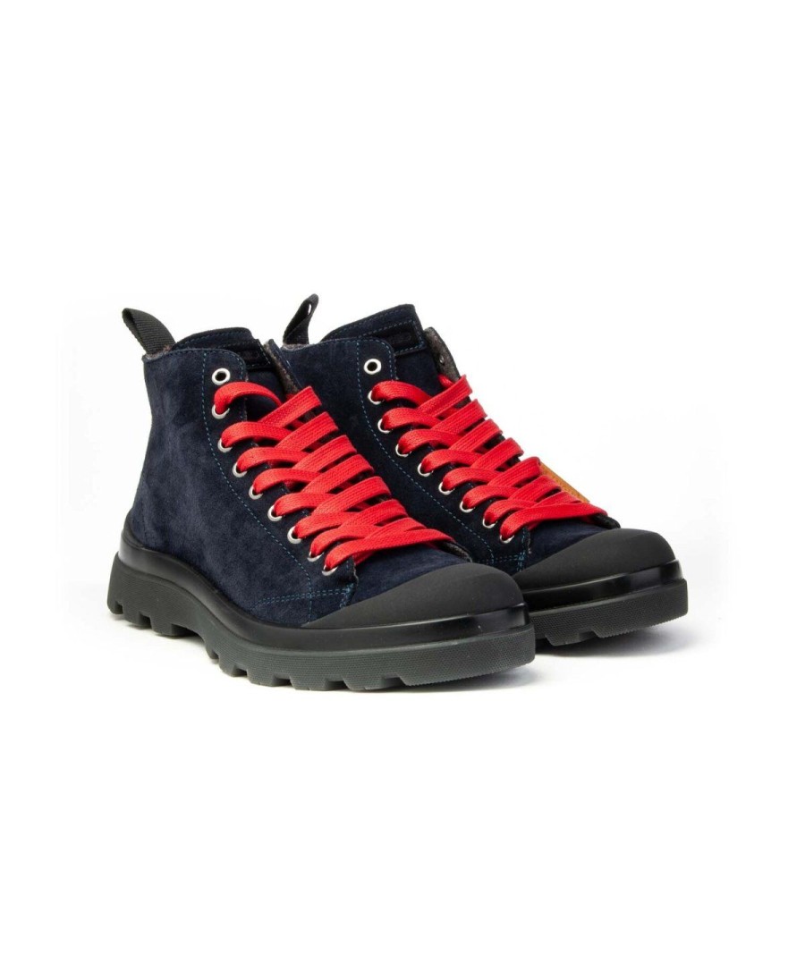 Uomo PANCHIC | Panchic P03M00100342094 Ankle Boot Man Blu/Rosso