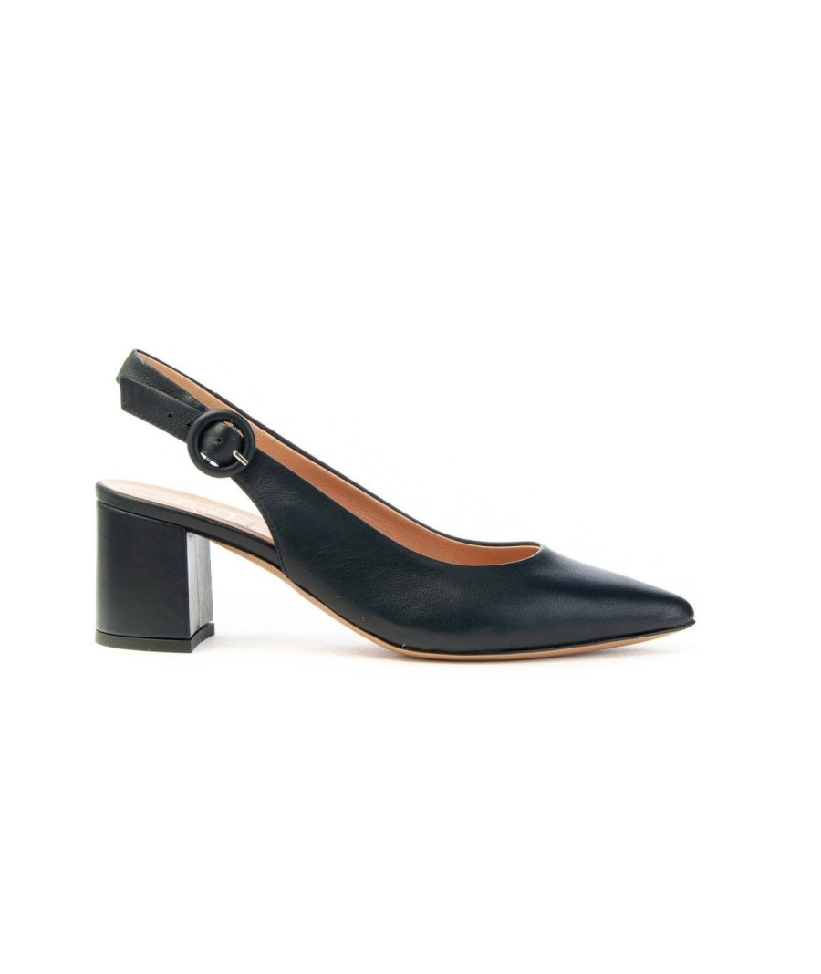 Donna FRANCO RUSSO | Franco Russo 1602S Slingback Tacco 50 Leone Shoes Frosinone Blu