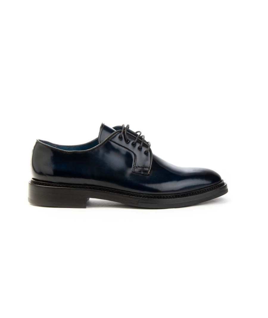 Uomo BRECOS | Brecos 8203 Derby Lacci Uomo Blu