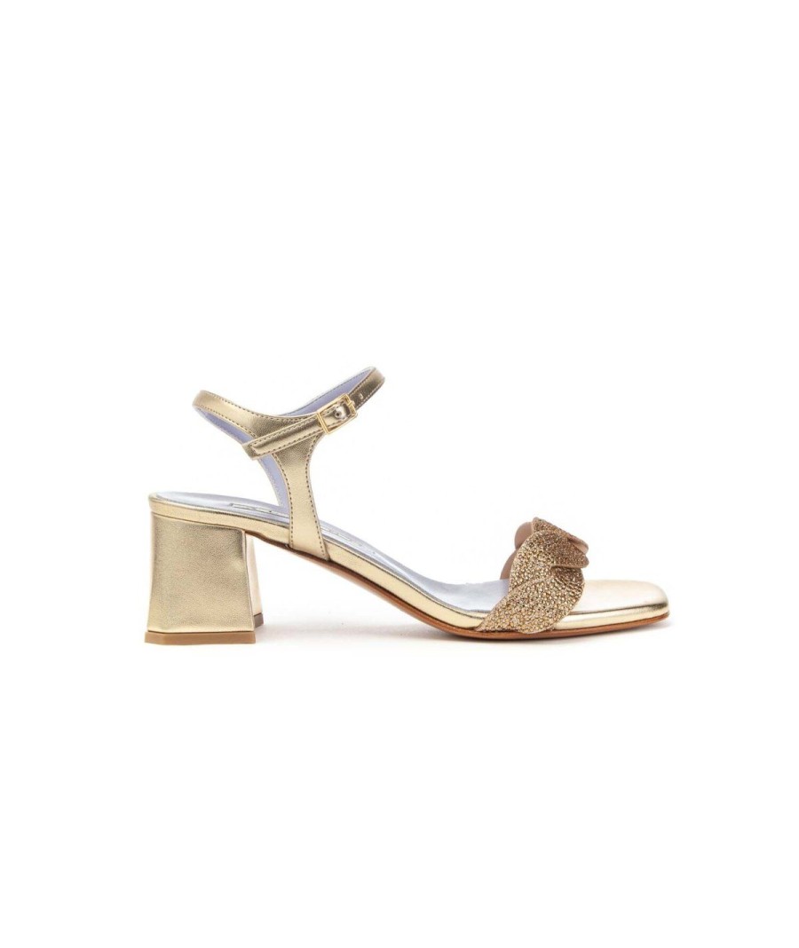 Donna ALBANO | Albano 3224 Sandalo Treccia Strass Woman Leone Shoes Frosinone Platino