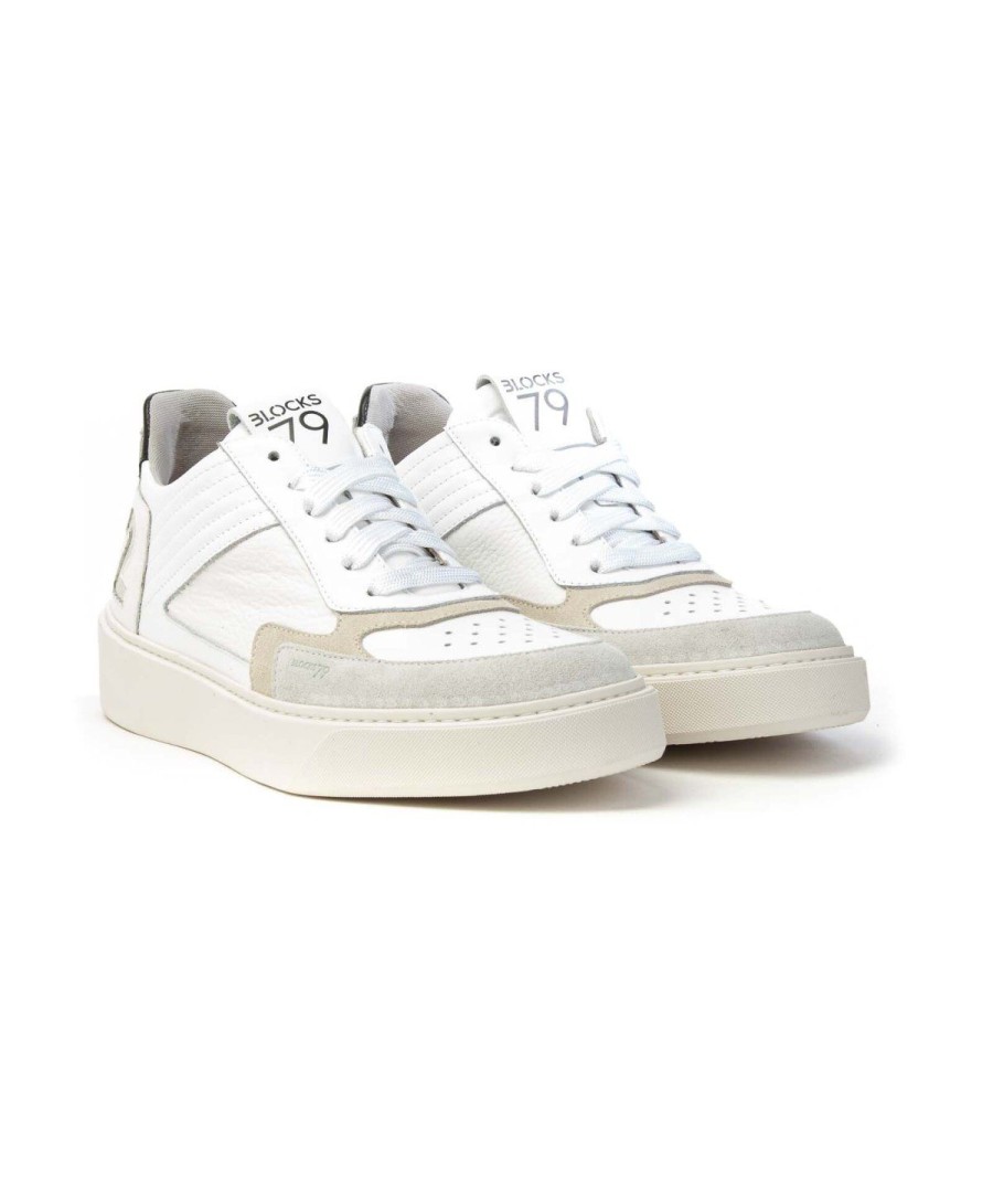 Uomo BLOCKS79 | Blocks 79 Powder 01 Sneakers Lacci Uomo Bianco