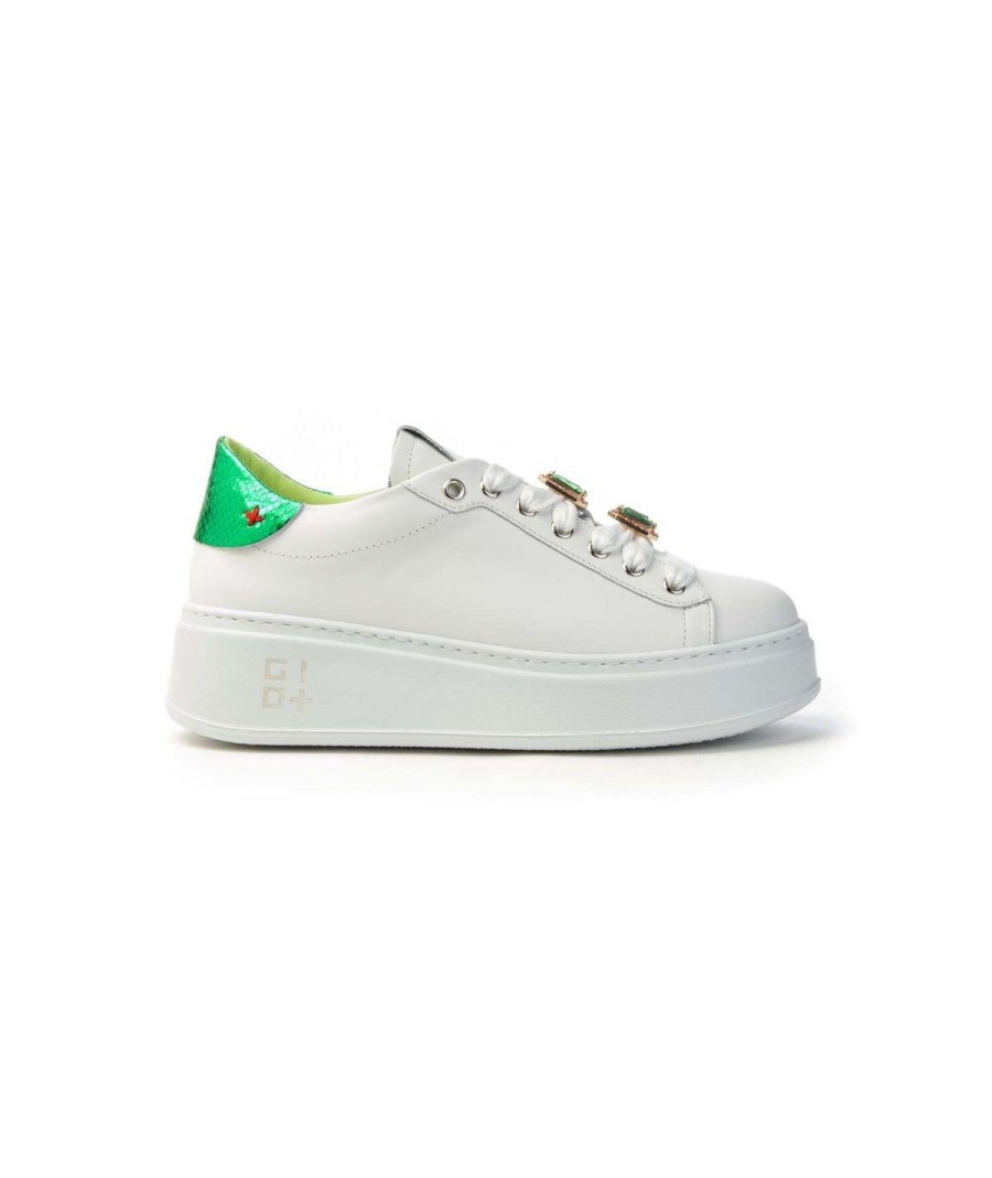 Donna GIO+ | Gio+ Pia180C Sneakers Bijoux Geco E Cabochon Leone Shoes Frosinone White/Lime