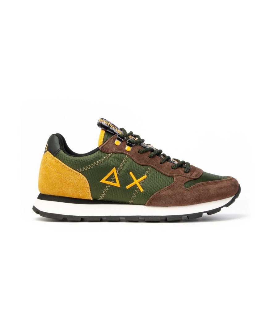 Uomo SUN68 | Sun68 Scarpe Sneakers Stringata Z42110 Tom Goes Uomo Leone Shoes Militare