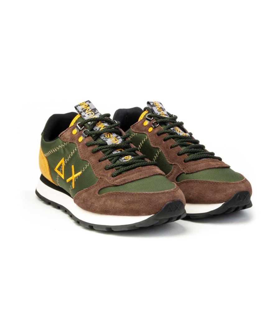 Uomo SUN68 | Sun68 Scarpe Sneakers Stringata Z42110 Tom Goes Uomo Leone Shoes Militare