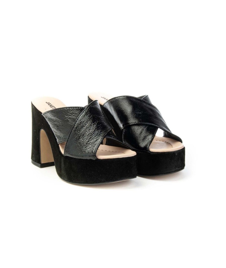 Donna JANET & JANET | Janet & Janet Sandalo Platform Cheyenne Donna Leoneshoes Nero