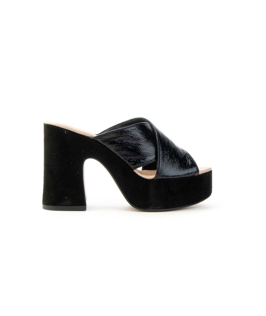 Donna JANET & JANET | Janet & Janet Sandalo Platform Cheyenne Donna Leoneshoes Nero