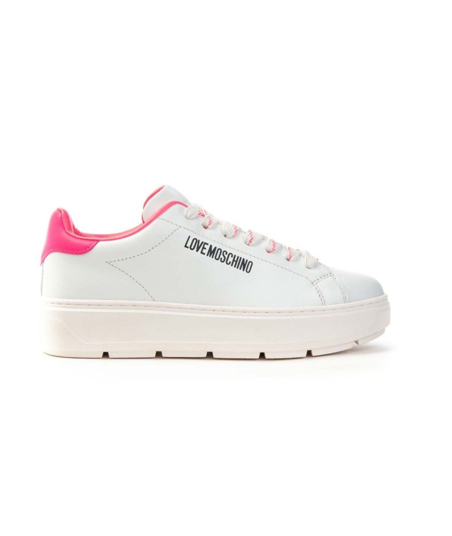 Donna LOVE MOSCHINO | Love Moschino Ja15374G1Gia Scarpe Sneakers Donna Leoneshoes Bianco/Fuxia