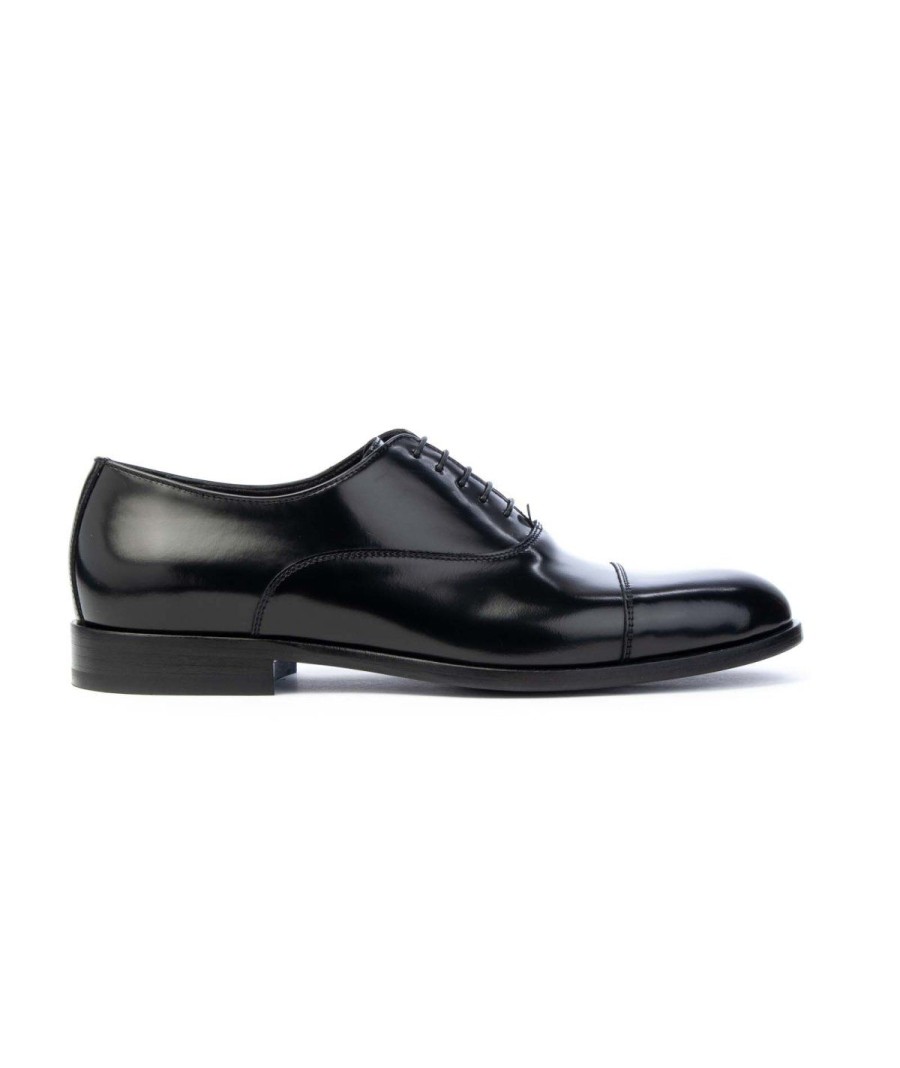 Uomo ROSSI | Rossi 300 Oxford Lacci Spazzolato Leone Shoes Nero