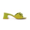 Donna JEANNOT | Jeannot 556 Ciabatta Cavallino Morsetto Tacco 50 Leone Shoes Verde Acido