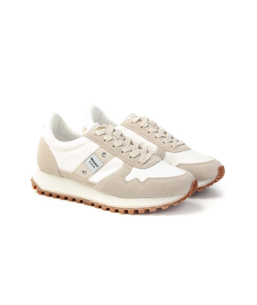 Donna BLAUER | Blauer Usa S4Millen01/Nys Sneakers Lacci Donna Leoneshoes Frosinone Cream