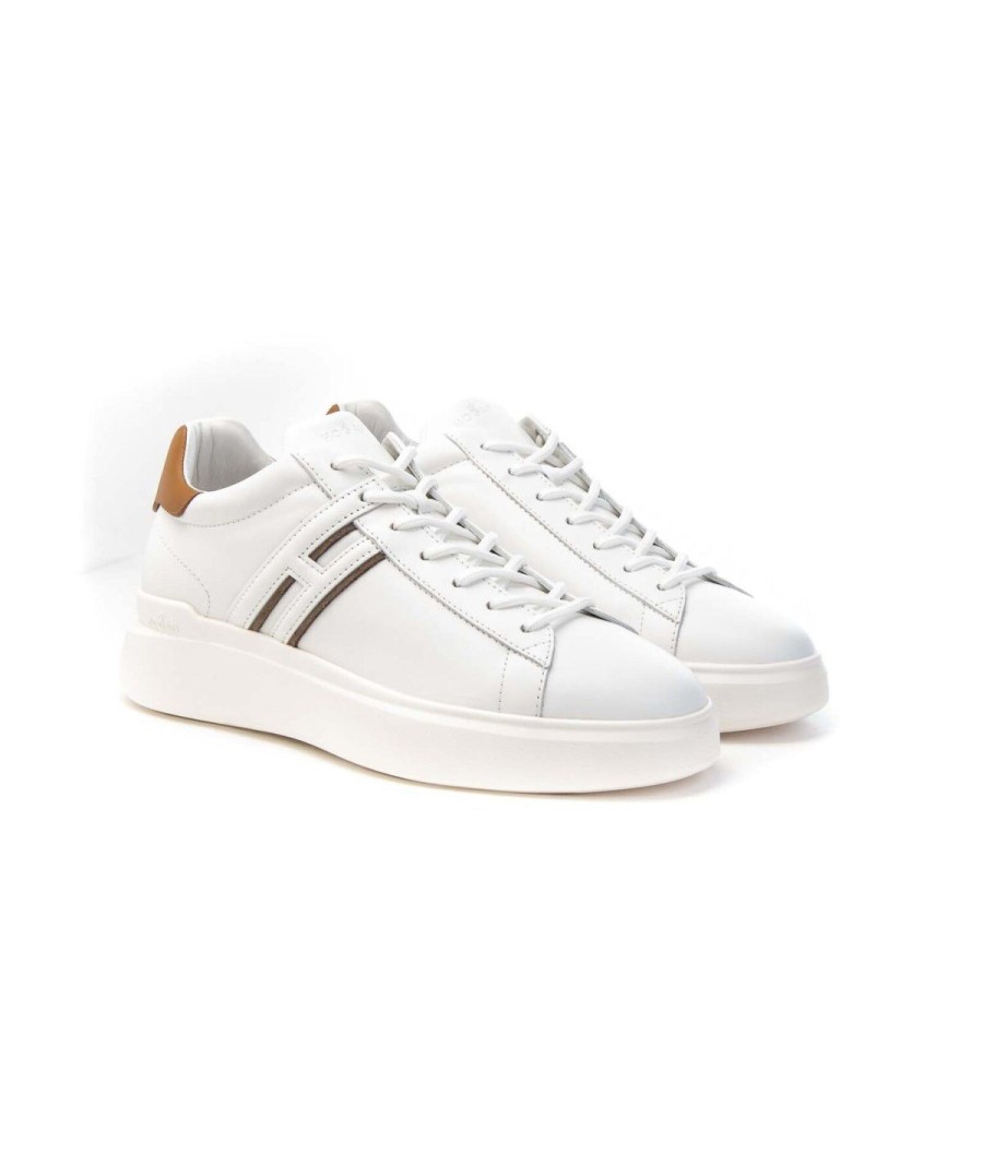 Uomo HOGAN | Hogan Hxm5800Dv42N64386J Sneakers H580 Leone Shoes Frosinone Bianco/Marrone