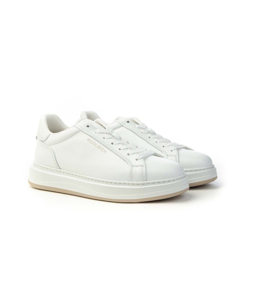 Uomo WOOLRICH | Woolrich Wfm241.010. Sneakers Uomo Leone Shoes Frosinone Bianco