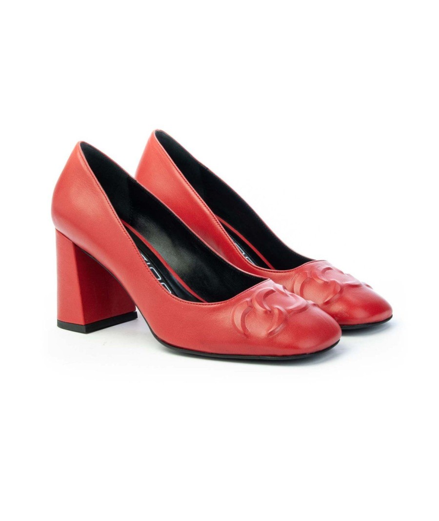 Donna PREZIOSO | Prezioso 2487 Decolte Nappa Tacco 60 Leone Shoes Rosso