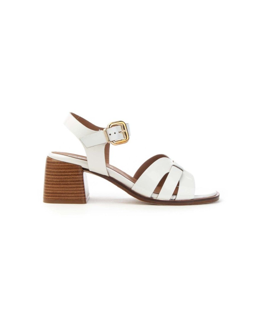 Donna CARMENS | Carmens A51237 Athena Raw Sandalo Woman Leone Shoes Frosinone Bianco