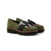 Donna ANASTASIO | Anastasio 1689W Mocassino Frangia Donna Leone Shoes Frosinone Verde Marrone