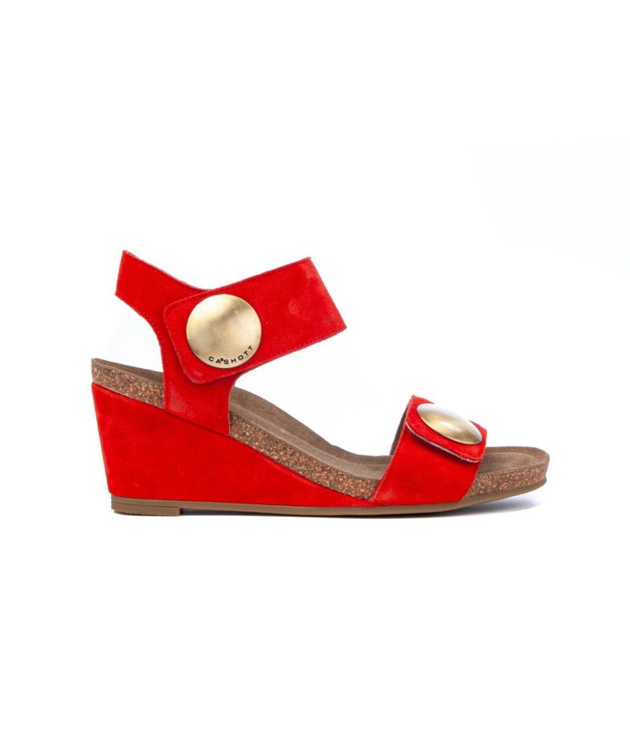 Donna CA'SHOTT | Ca Shott 8020 Sandalo Fasce Zeppa 3Cm Red