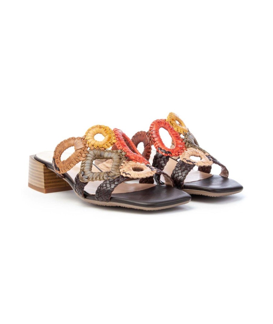 Donna KESS | Kess 21036 Ciabatta Intreccio Tacco 30 Leone Shoes Mocca