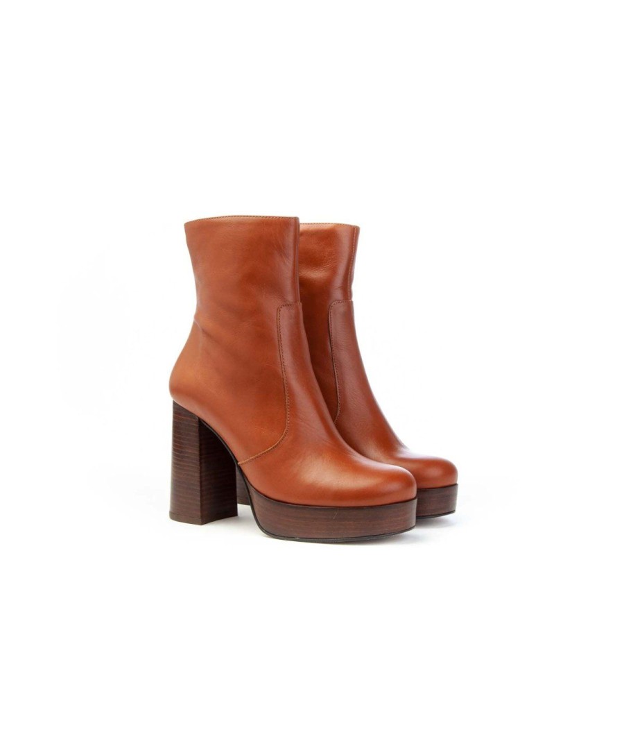 Donna ANGEL ALARCON | Angel Alarcon 23609-922B Cadeo Ankle Boots Leone Shoes Frosinone Cuoio