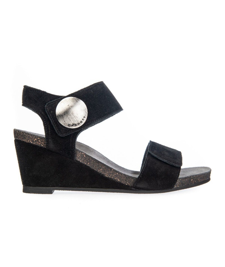 Donna CA'SHOTT | Ca Shott 8024 Sandalo 2 Fasce Zeppa 6 Cm Black