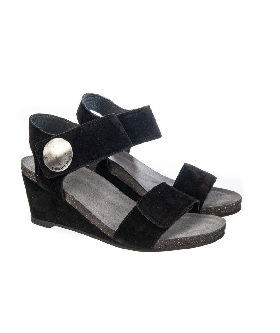 Donna CA'SHOTT | Ca Shott 8024 Sandalo 2 Fasce Zeppa 6 Cm Black