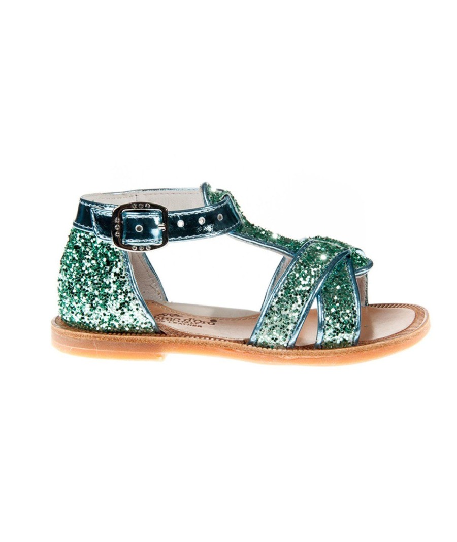 Junior ZECCHINO D'ORO | Zecchino D`Oro Sandalo Glitter Incrocio Verde