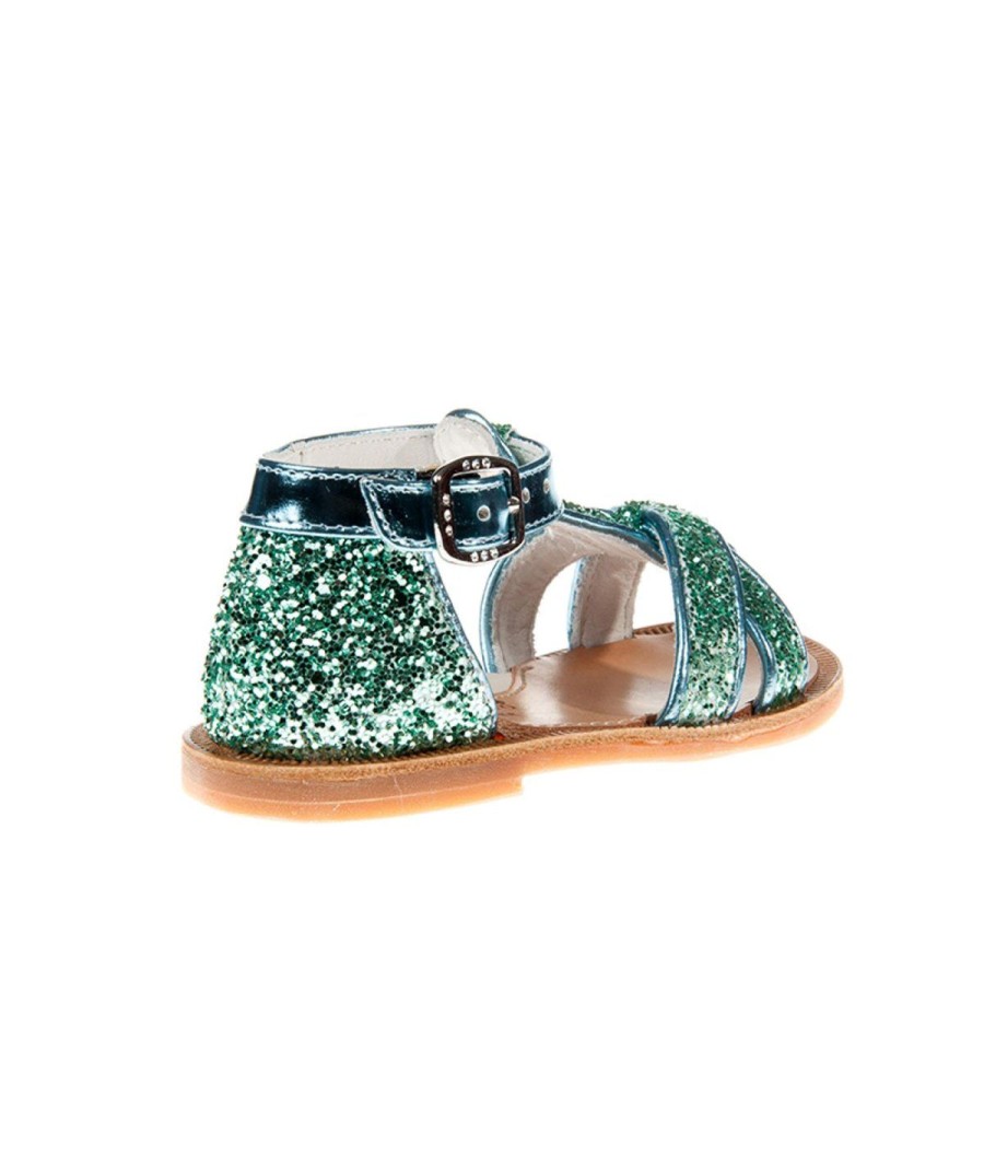 Junior ZECCHINO D'ORO | Zecchino D`Oro Sandalo Glitter Incrocio Verde