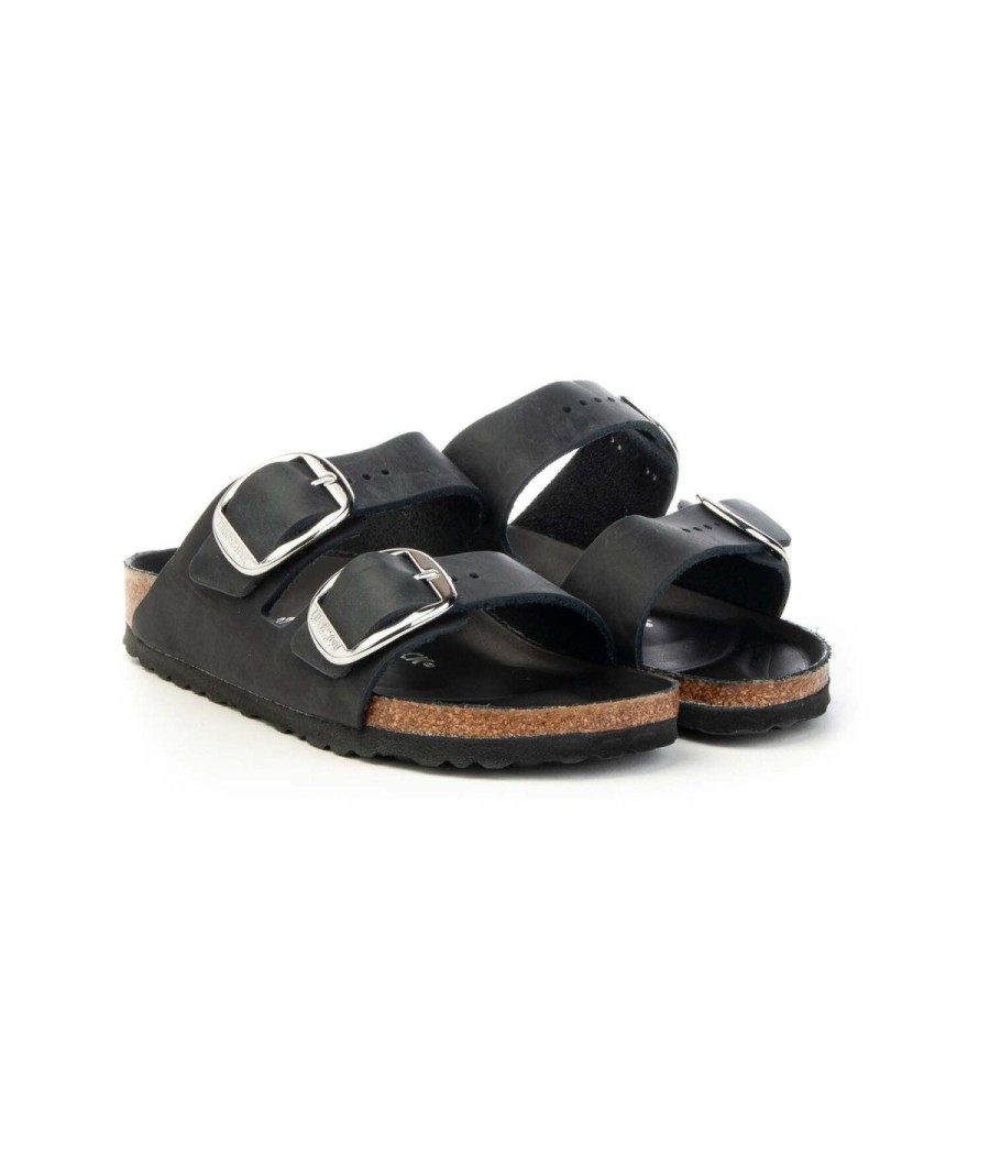 Donna BIRKENSTOCK | Birkenstock Arizona 1011075 Sandali Big Buckle Leone Shoes Frosinone Black