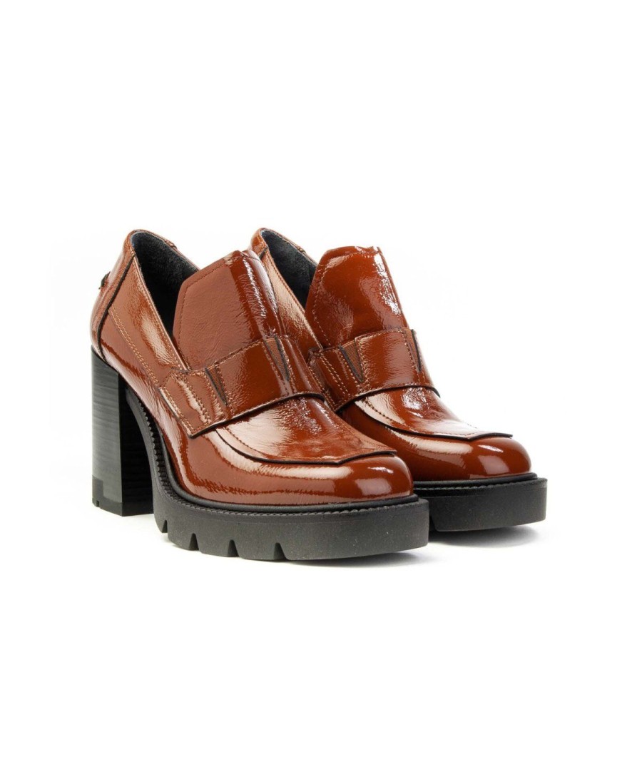 Donna JANET & JANET NEW | Janet & Janet 04250 Mocassino Plateau Donna Cognac