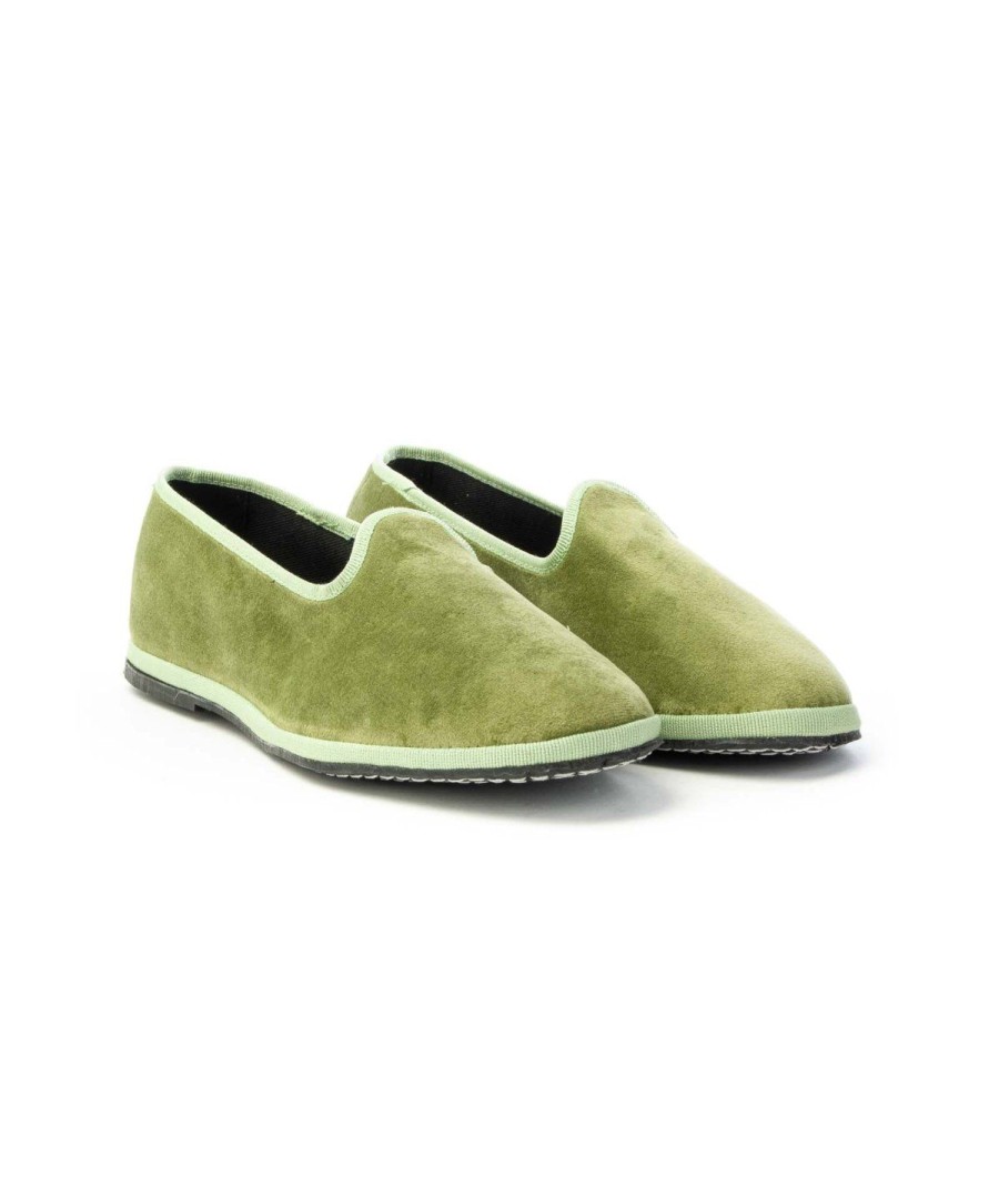 Donna LE FRIULANE DI LEONE SHOE | Friulane Ap01 Friulanain Velluto Verde Acido