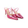 Donna ROBERTO FESTA | Slingback In Raso Di Seta Con Paillettes Posik Leoneshoes Fuxia