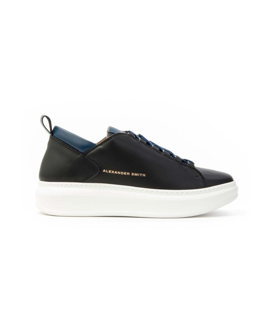 Uomo ALEXANDER SMITH | Alexander Smith Sneakers Avw1U76 Wembley Man Black-Blue