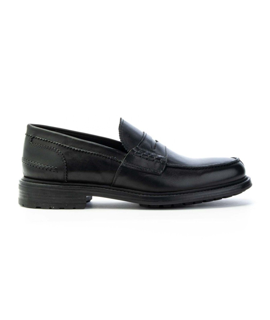 Uomo SAXONE | Mocassino Saxone Ms10 Leone Shoes Nero