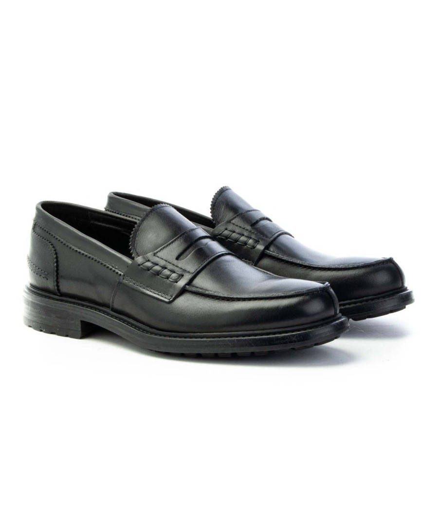 Uomo SAXONE | Mocassino Saxone Ms10 Leone Shoes Nero